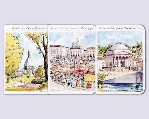 Set di sei taccuini bianchi